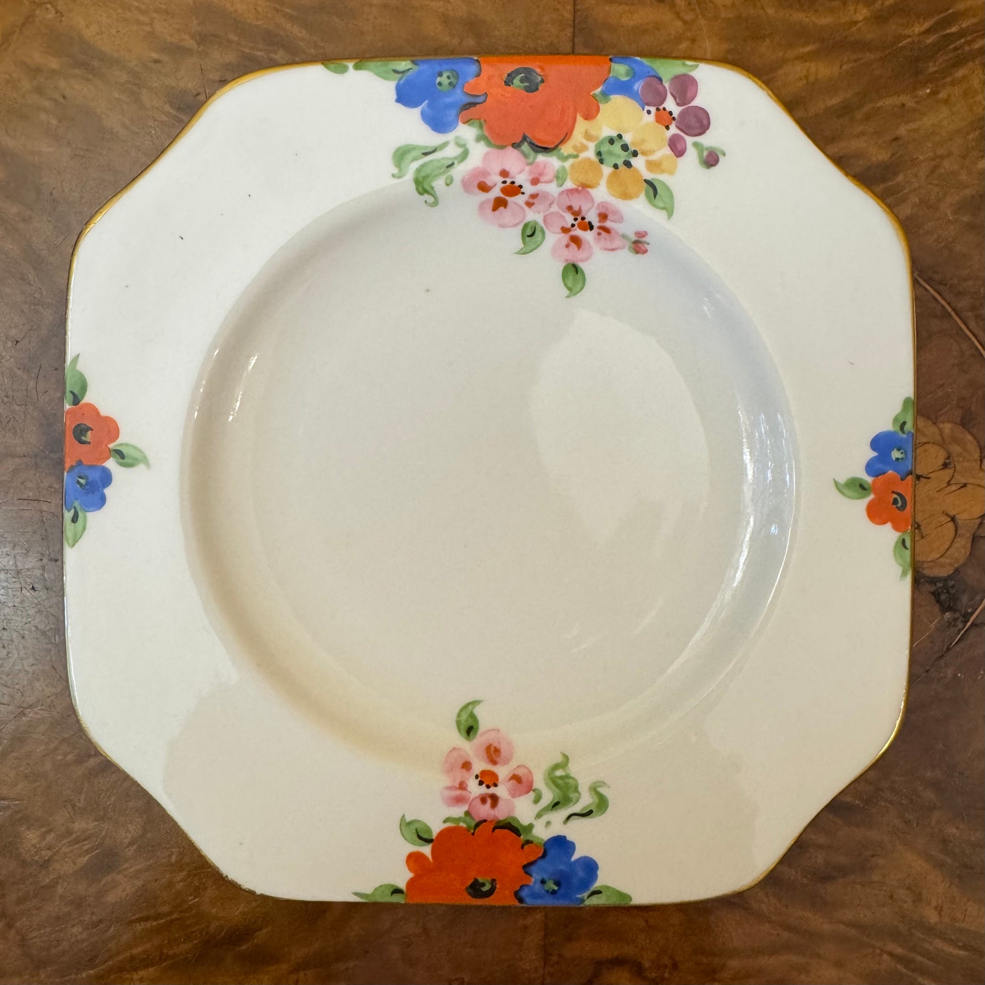 Vintage Carlton China Hand-Painted Floral Side Plate 