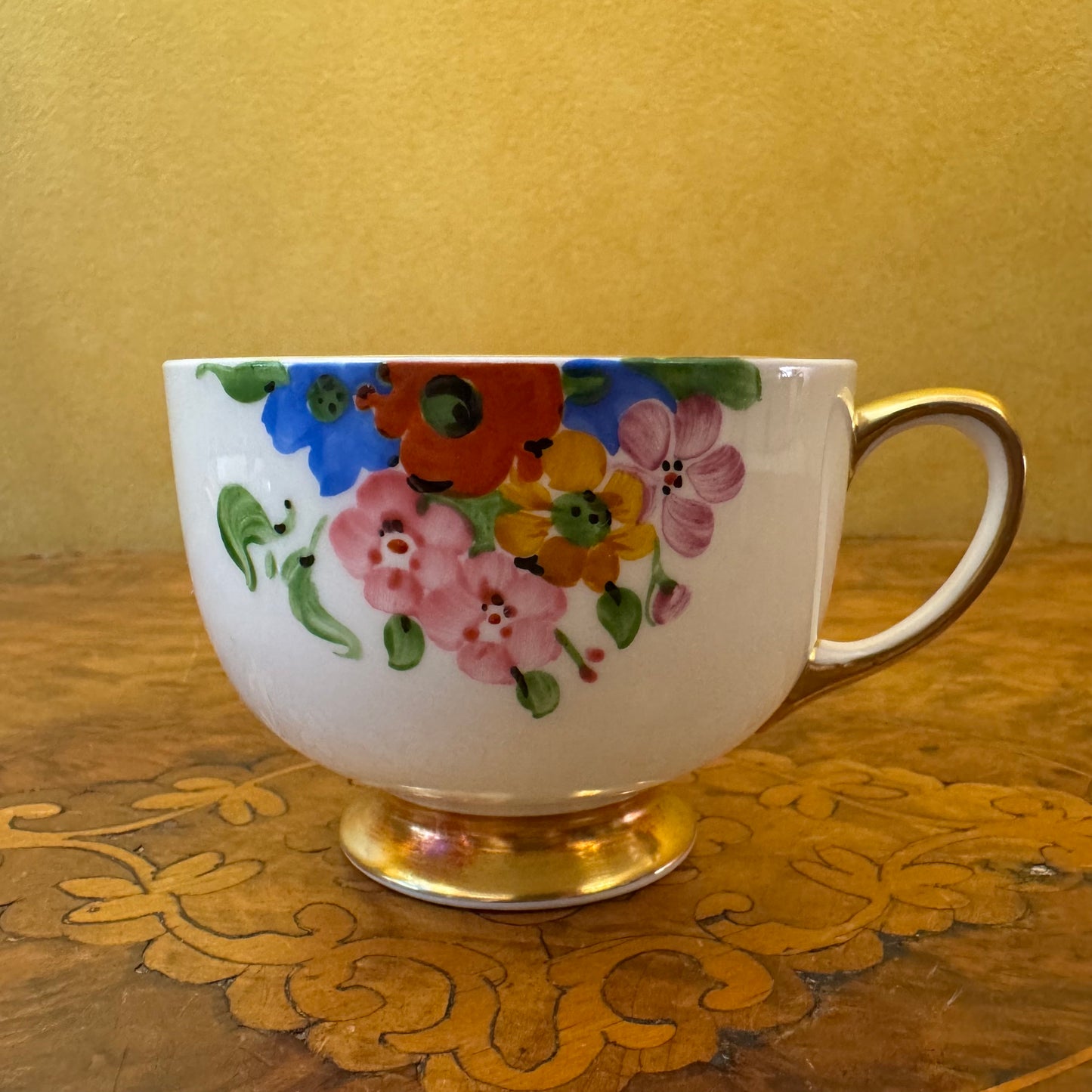 Vintage Carlton China Hand-Painted Floral Tea Cup
