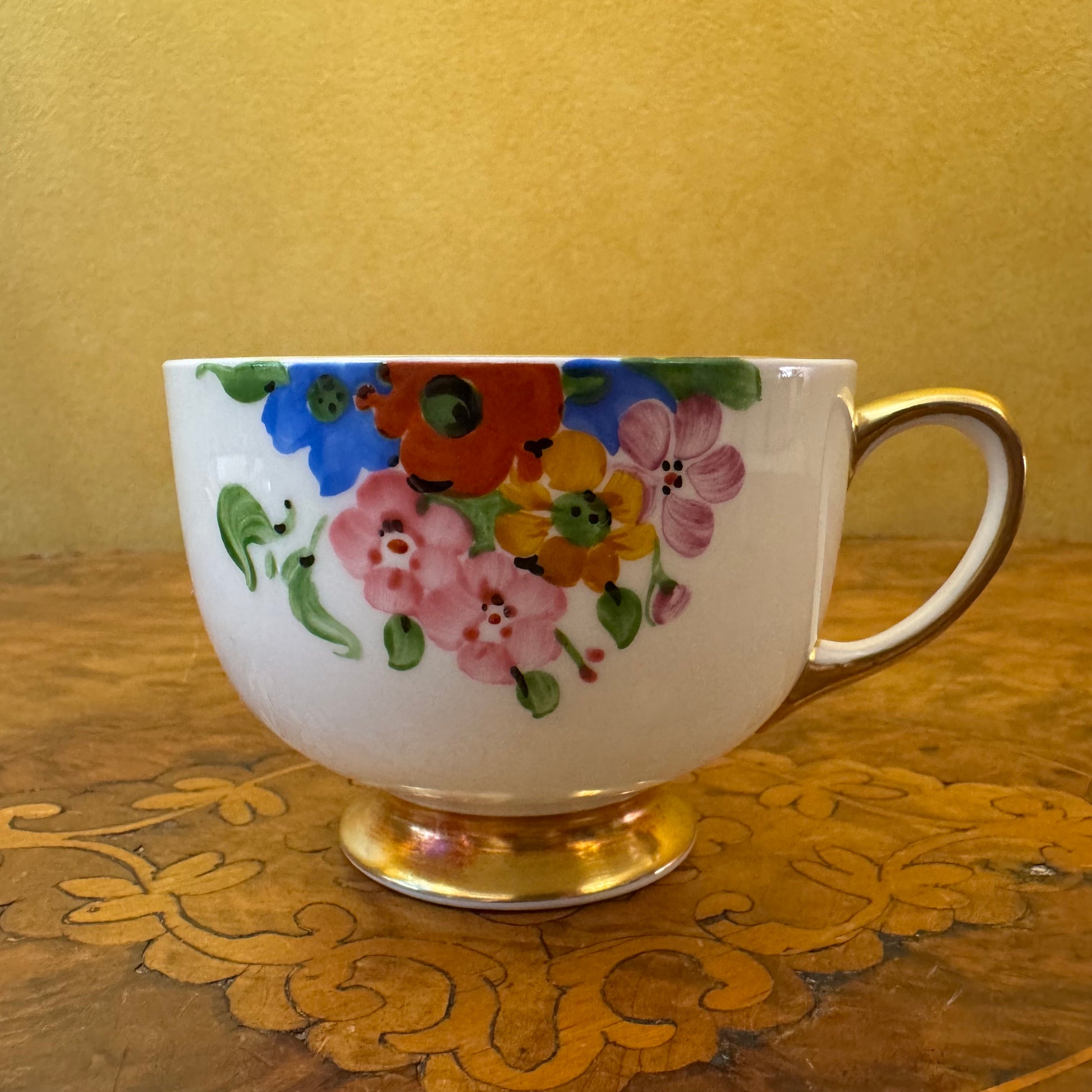 Vintage Carlton China Hand-Painted Floral Tea Cup