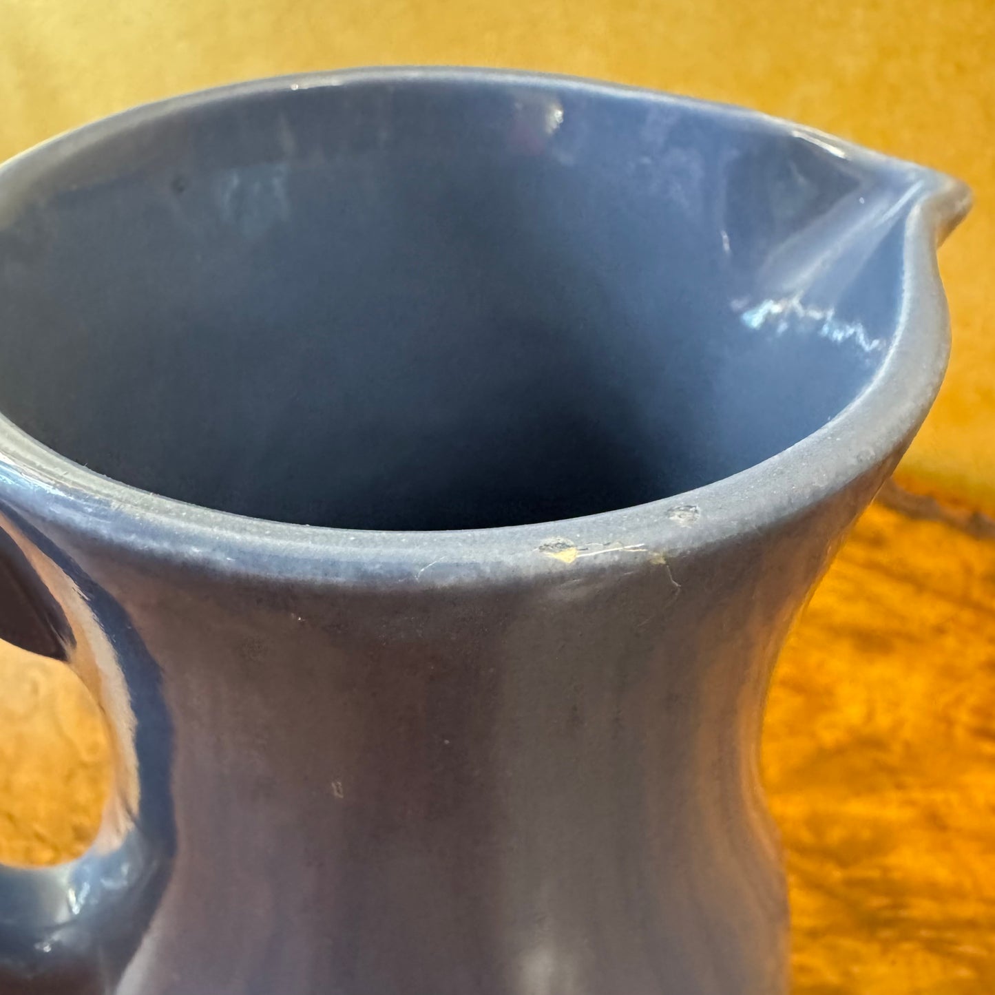 Vintage Ceramic Blue Pitcher 