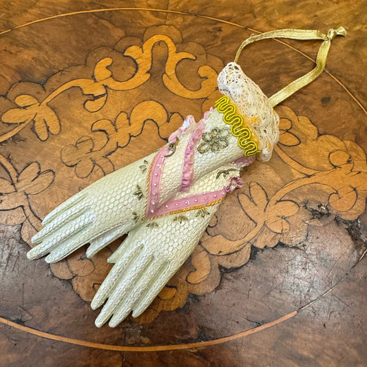 Vintage Ceramic Miniature Gloves Ornament