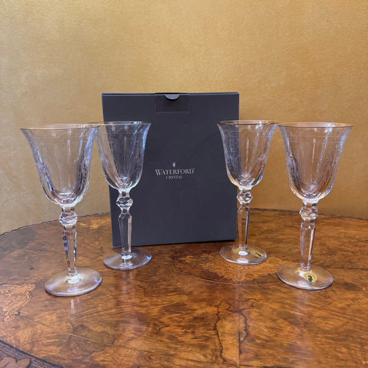Vintage Charlemont Claret Gold Etched Waterford Glass Set Of Four 