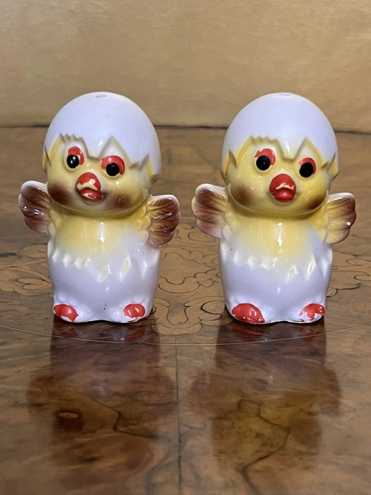 Vintage Chick Eggs Salt & Pepper Shakers