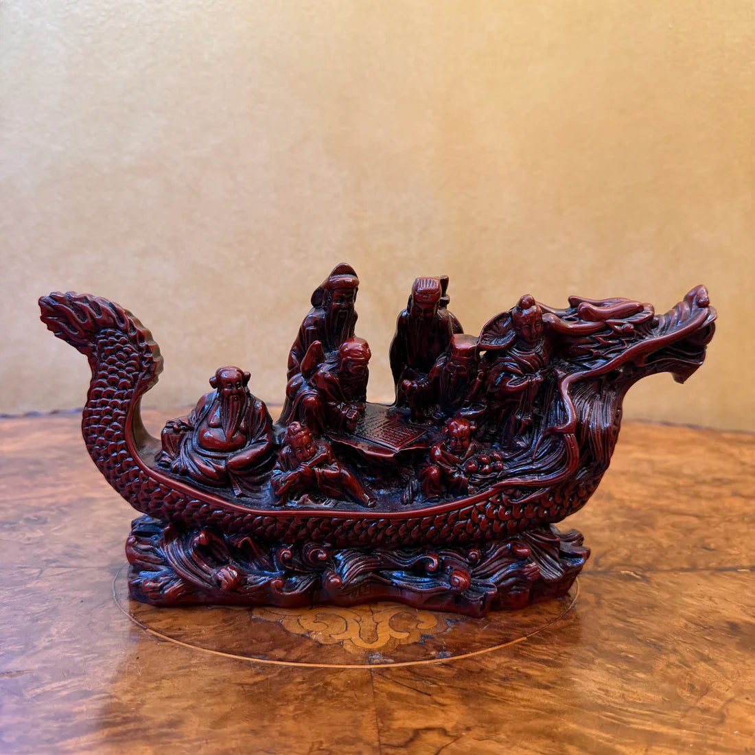Vintage_Chinese_Red_Resin_Dragon_Boat_Statue_Figurine_Good_Fortune_Fulong_Mark_jpg