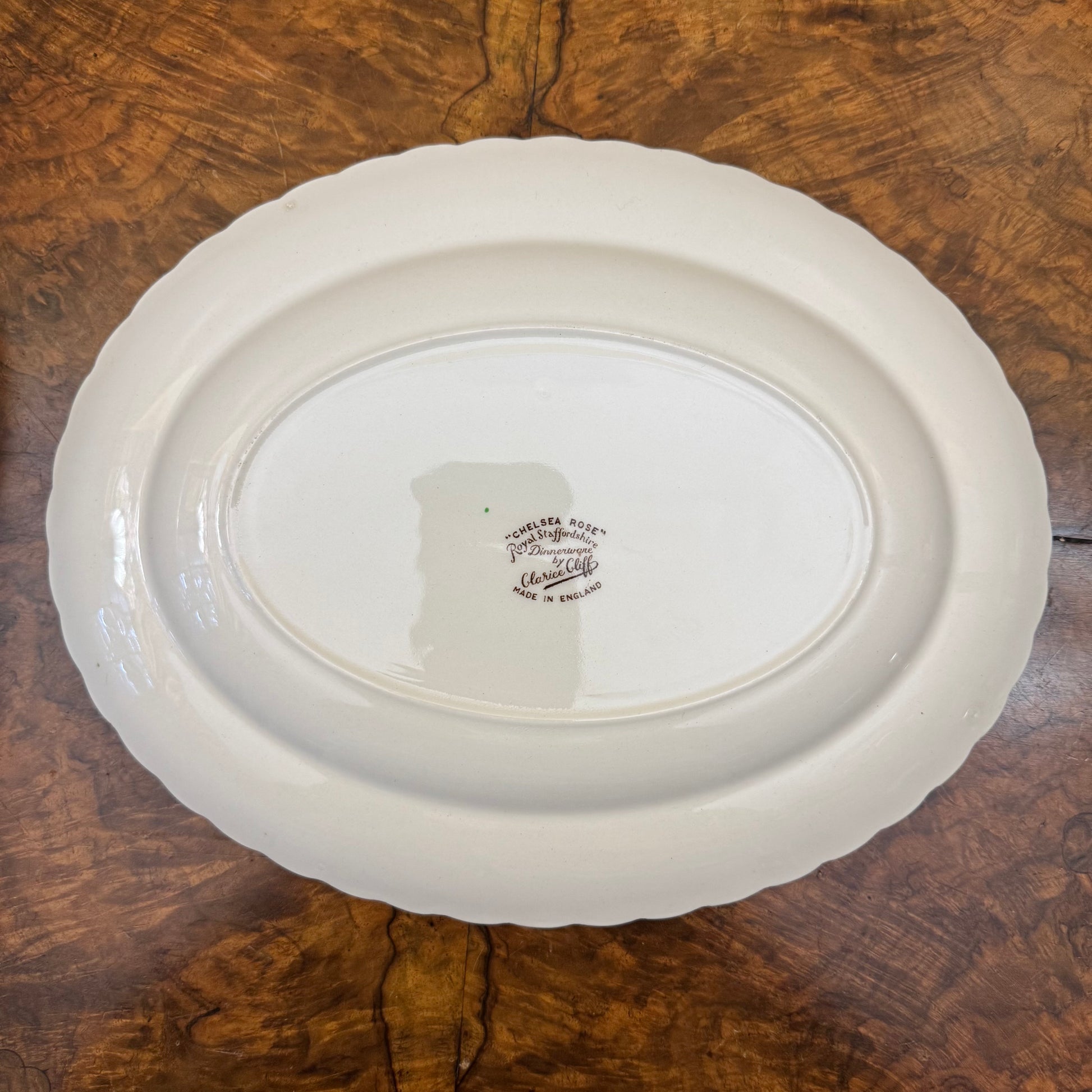 Vintage Clarice Cliff Royal Staffordshire Chelsea Rose Platter 