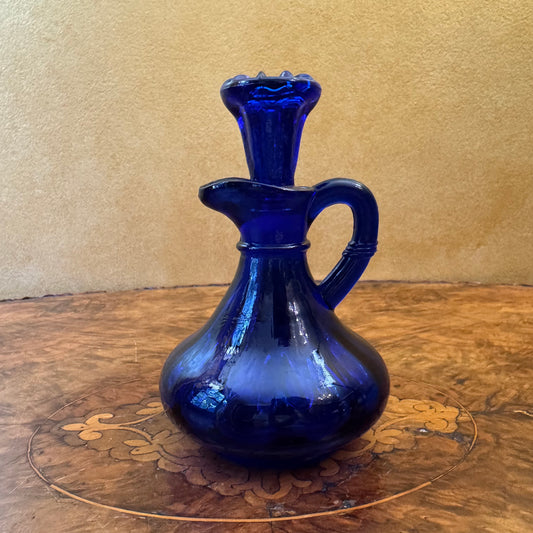 Vintage Cobalt Blue Glass Decanter