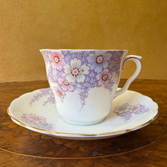 Vintage Colclough Floral Tea Cup & Saucer