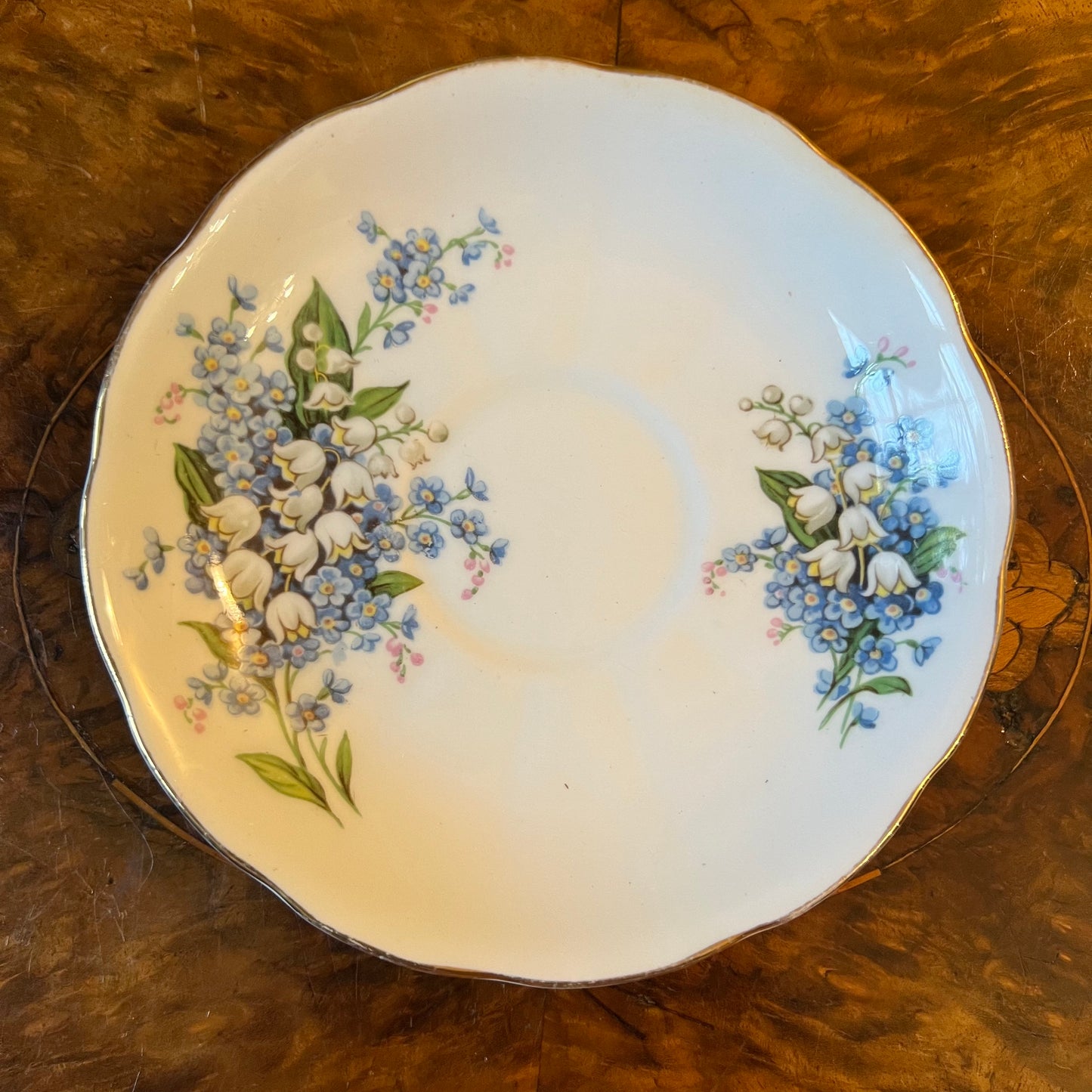Vintage Colclough Forget Me Not Print Saucer 