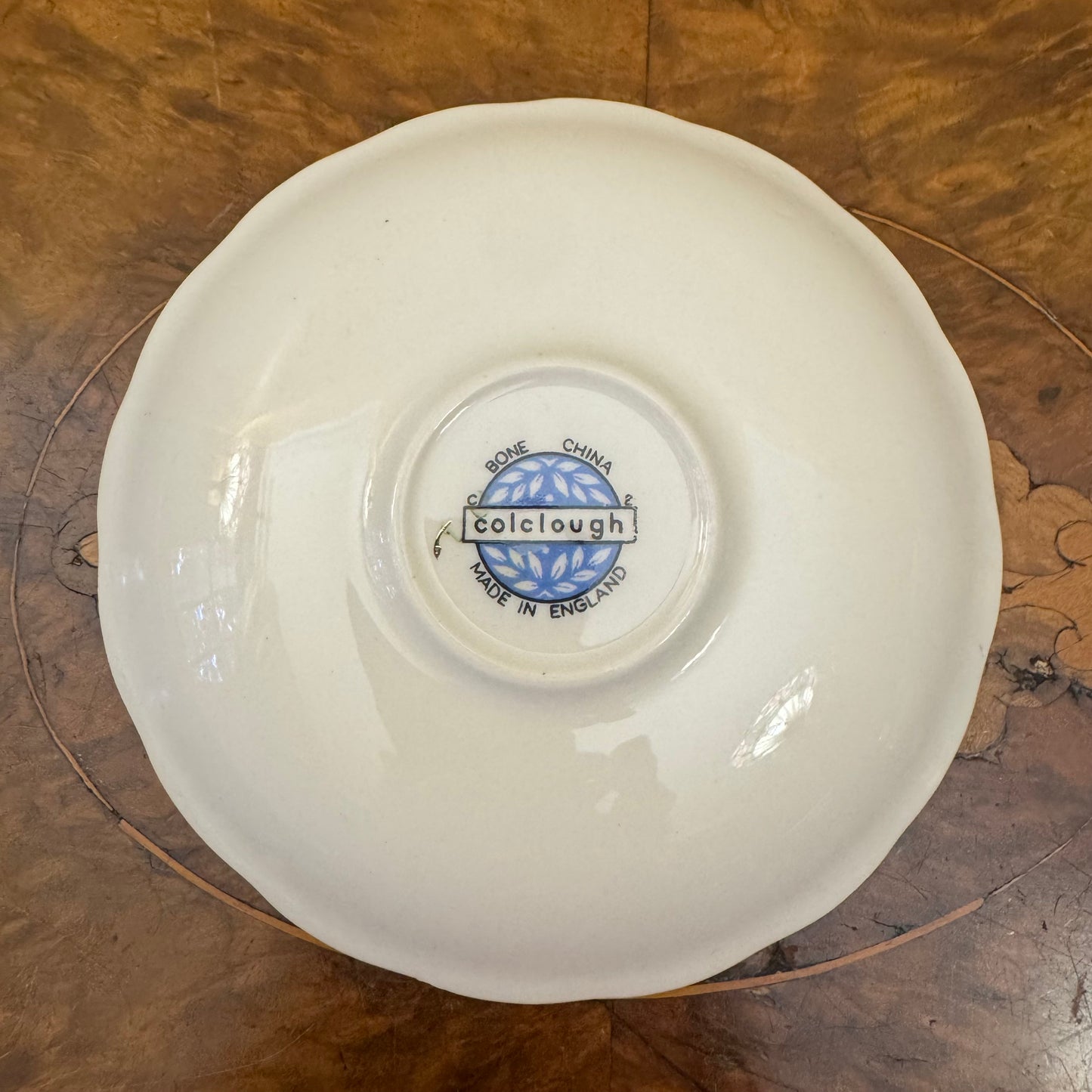 Vintage Colclough Light Yellow Floral Print Saucer 