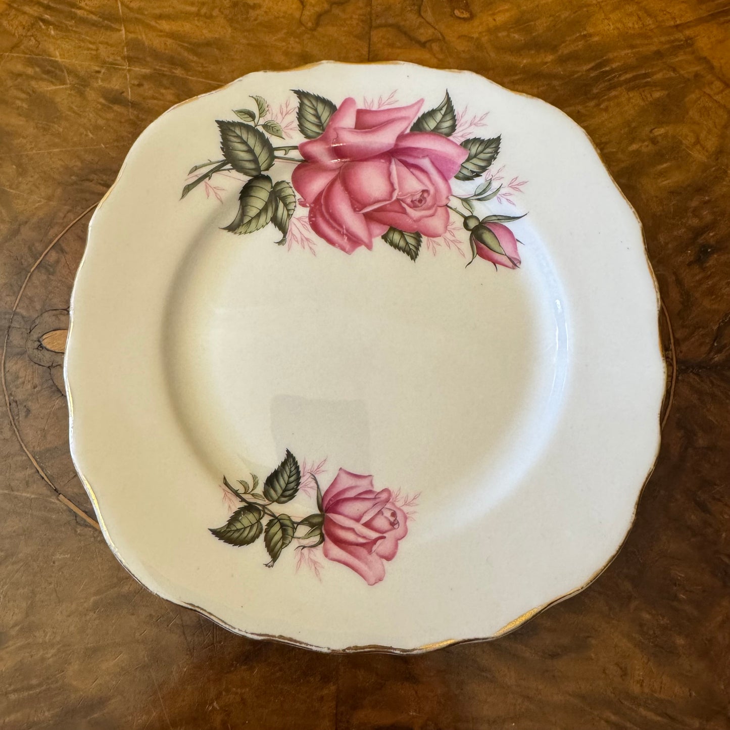 Vintage Colclough Pink Rose Print Side Plate 