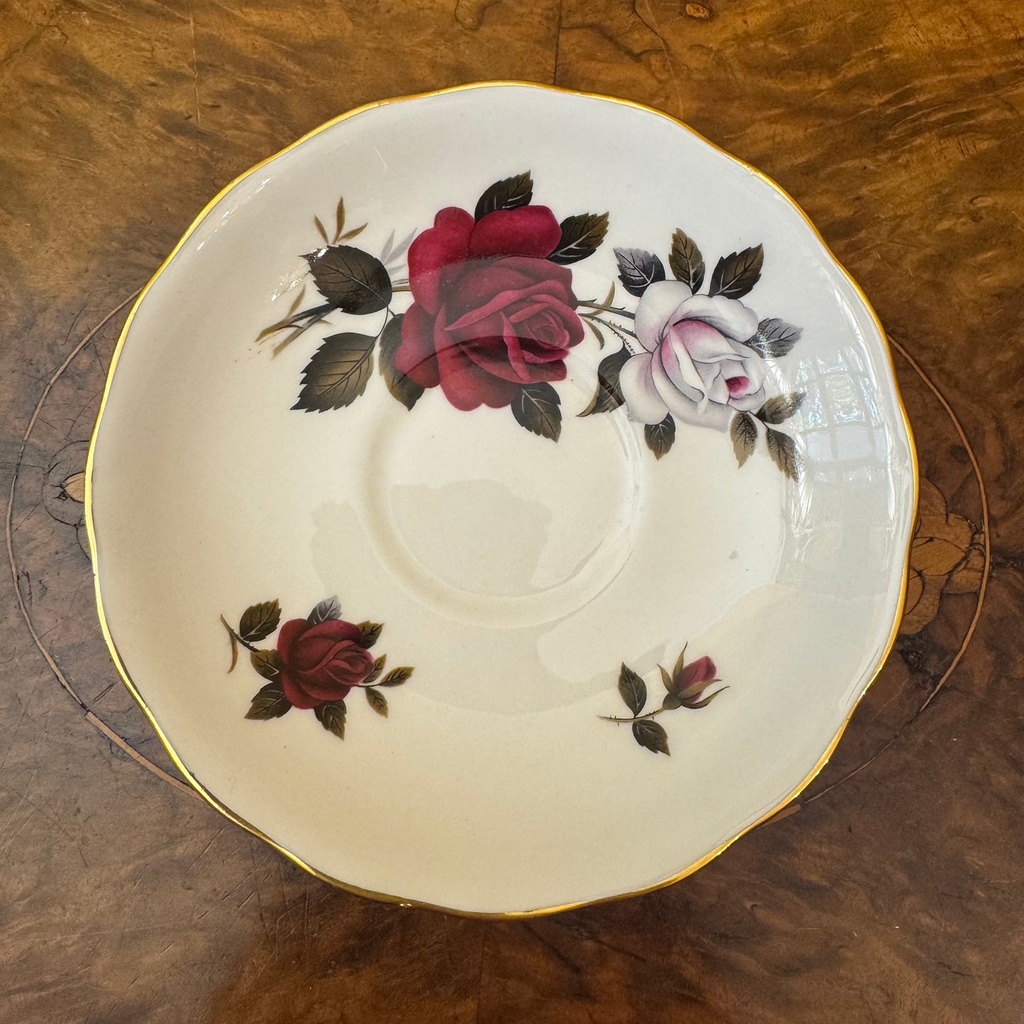 Vintage Colclough Rose Print Saucer 