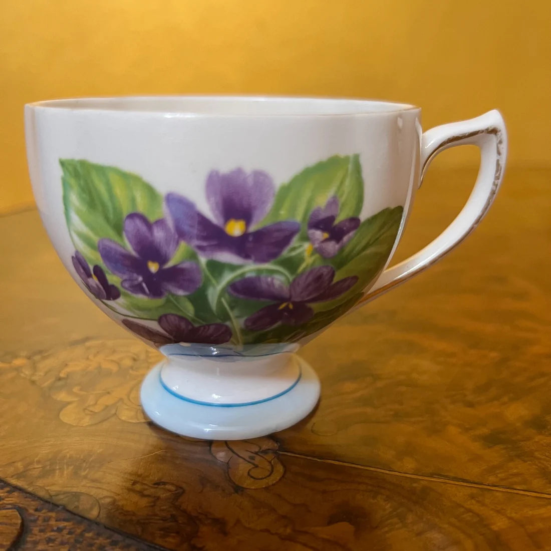 Vintage Colclough Violets Tea Cup Trio Set