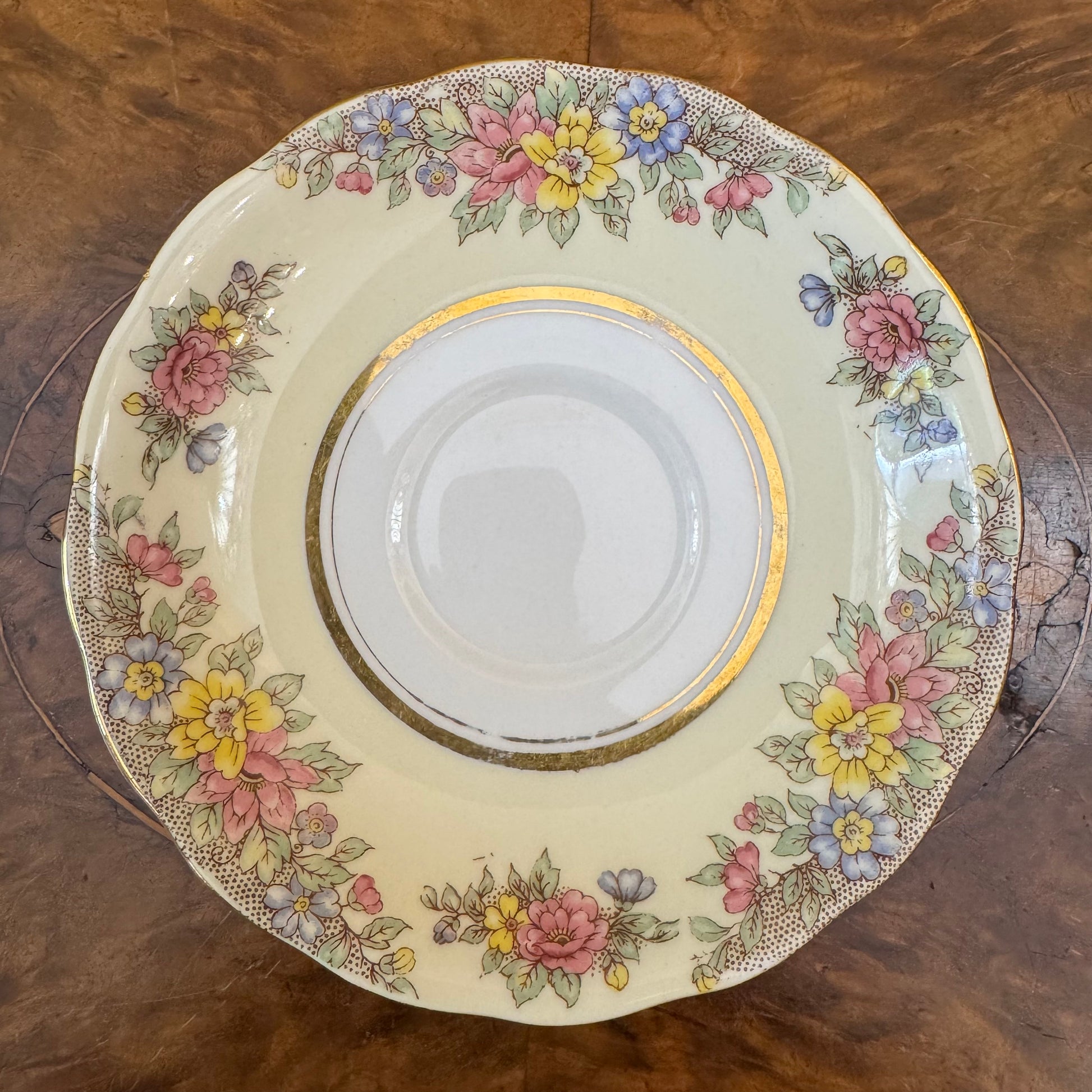 Vintage Colclough Yellow Floral Saucer