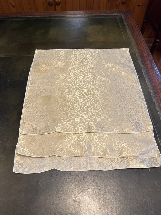 Vintage Gold Floral Pattern Napkins Set Of Three