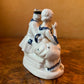 Vintage Colonial Couple Blue & White Statue Figurine