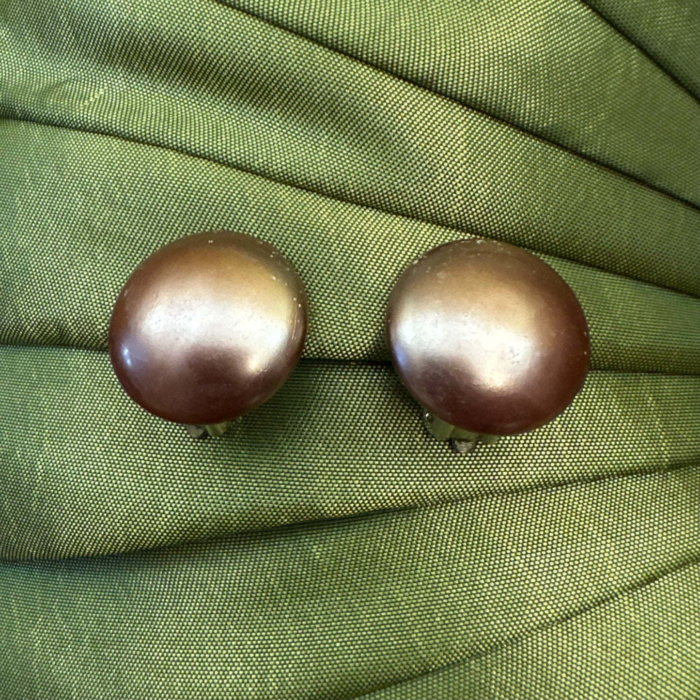 Vintage Copper Coloured Clip On Earrings 