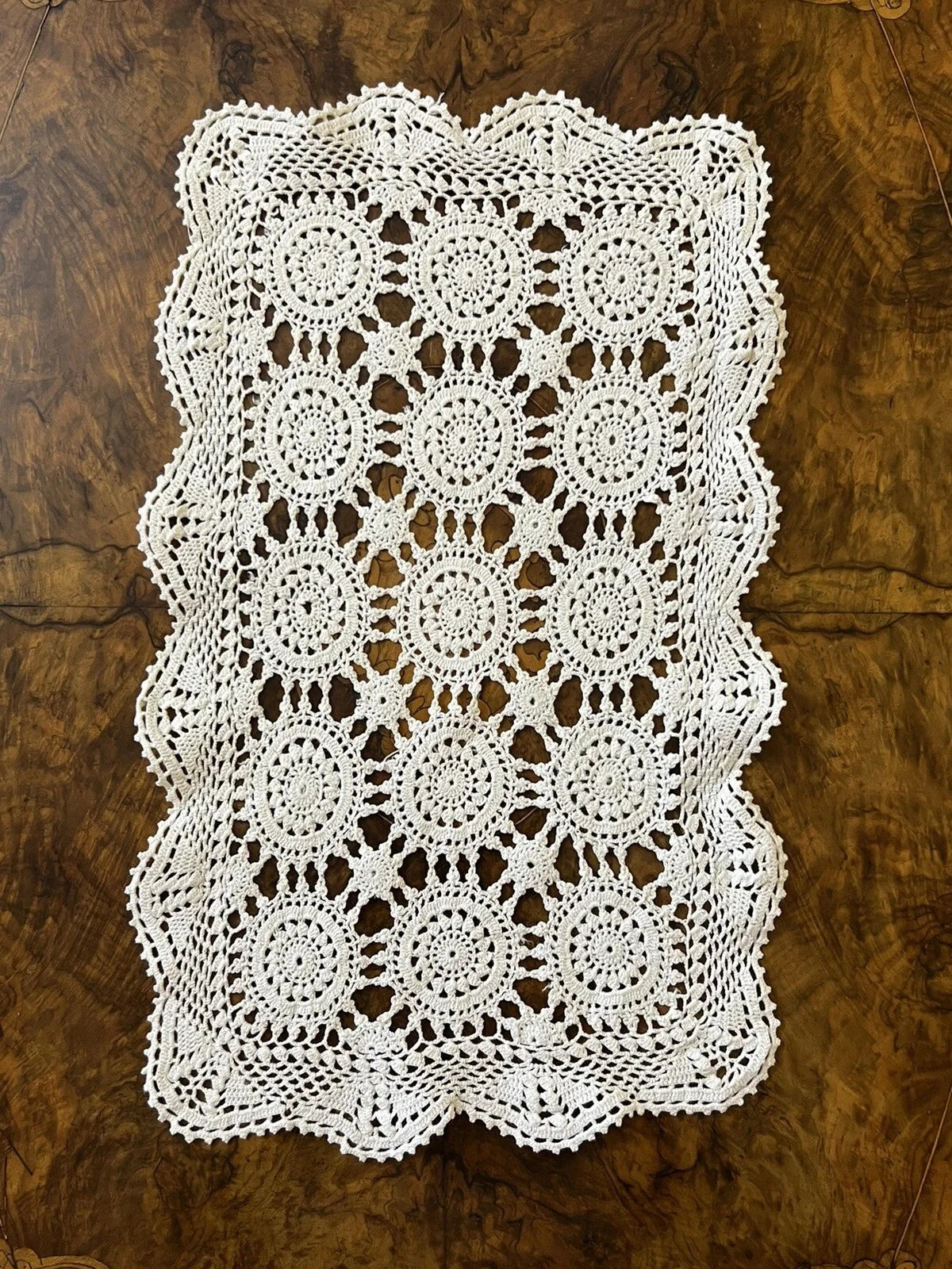 Vintage Cotton Rectangle Lace Doily