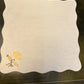 Vintage Cotton Yellow Flower Embroidery Doily