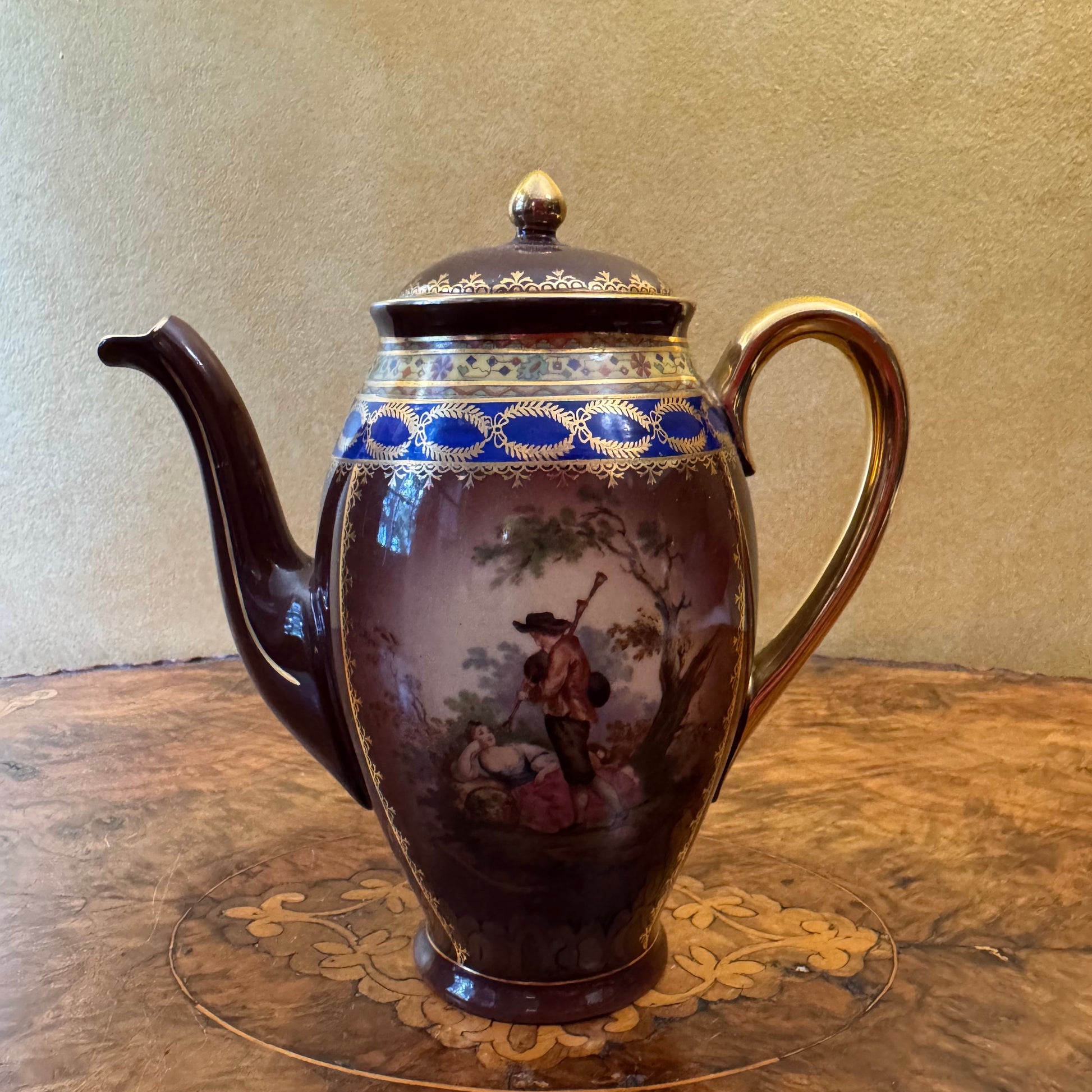 Vintage Courting Print Small Coffee Pot Display Only 