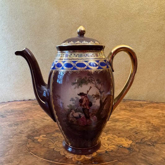 Vintage Courting Print Small Coffee Pot Display Only 