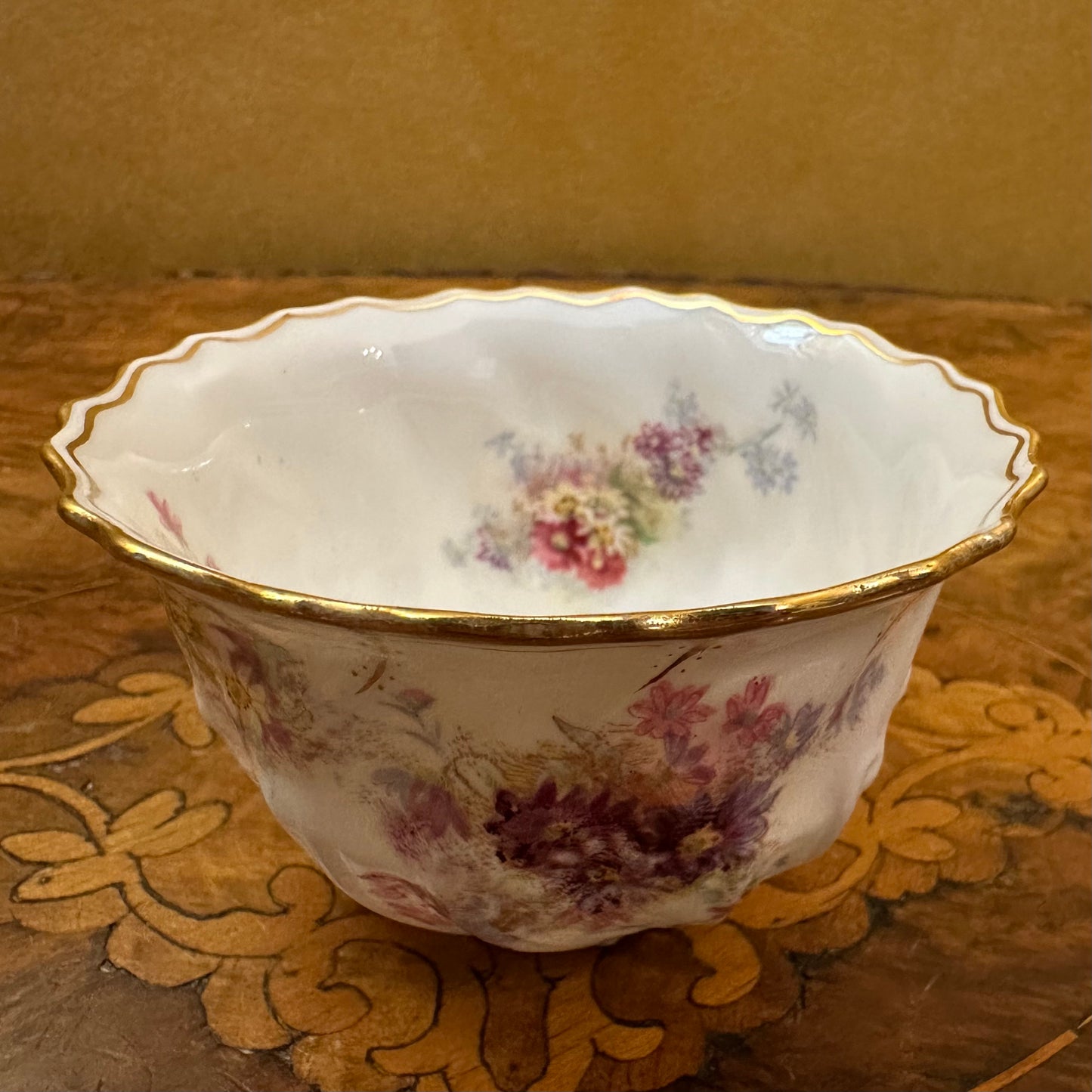 Vintage Crescent Floral Print Bowl 