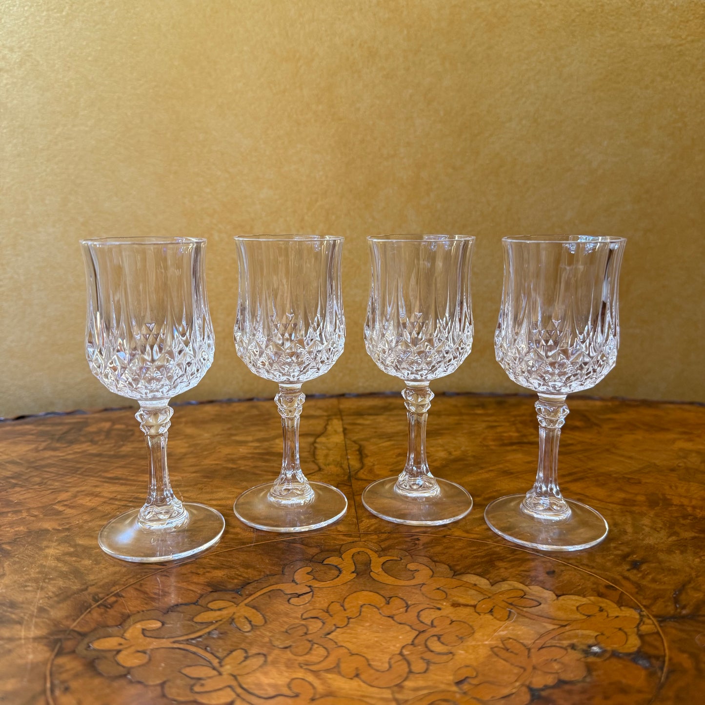 Vintage Cristal D’Arques Longchamp Port Glasses Set Of Four 