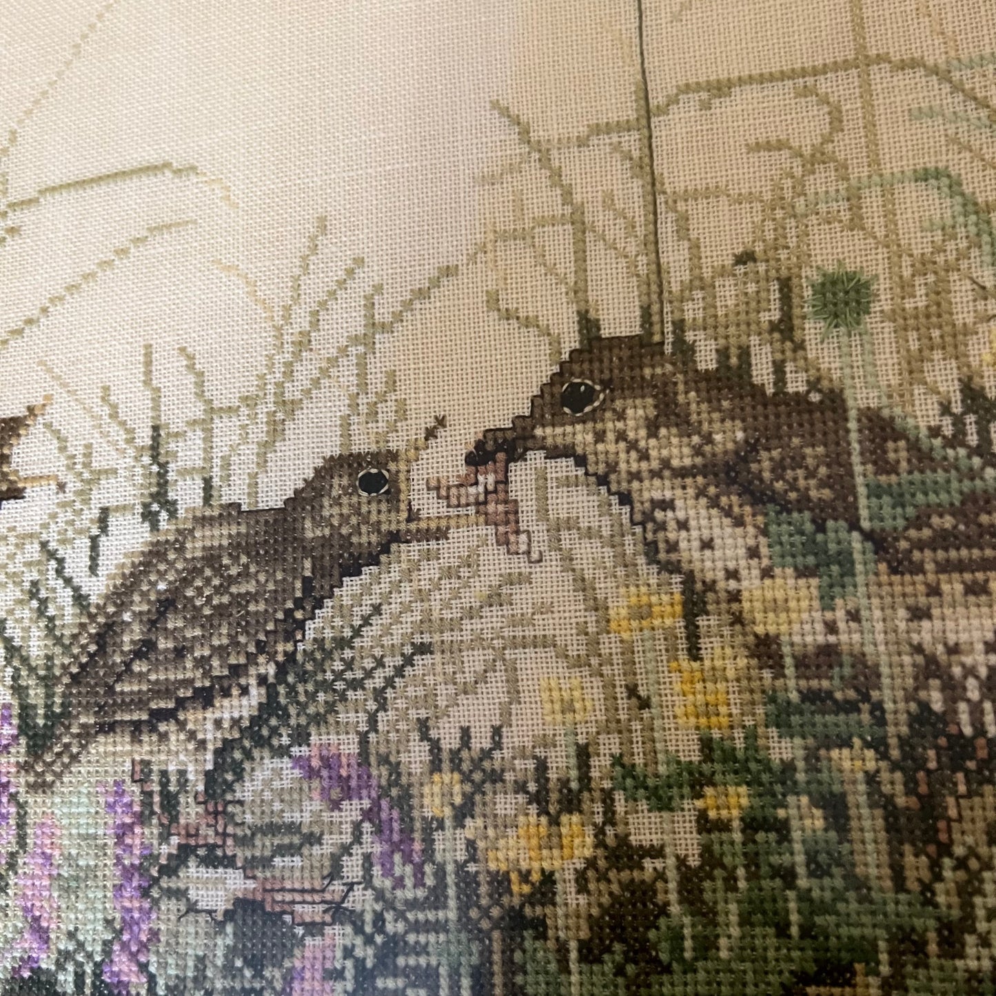 Vintage Cross Stitch Birds & Chick Wall Art