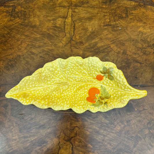 Vintage Crown Devon Yellow Tomato & Radish Leaf Dish