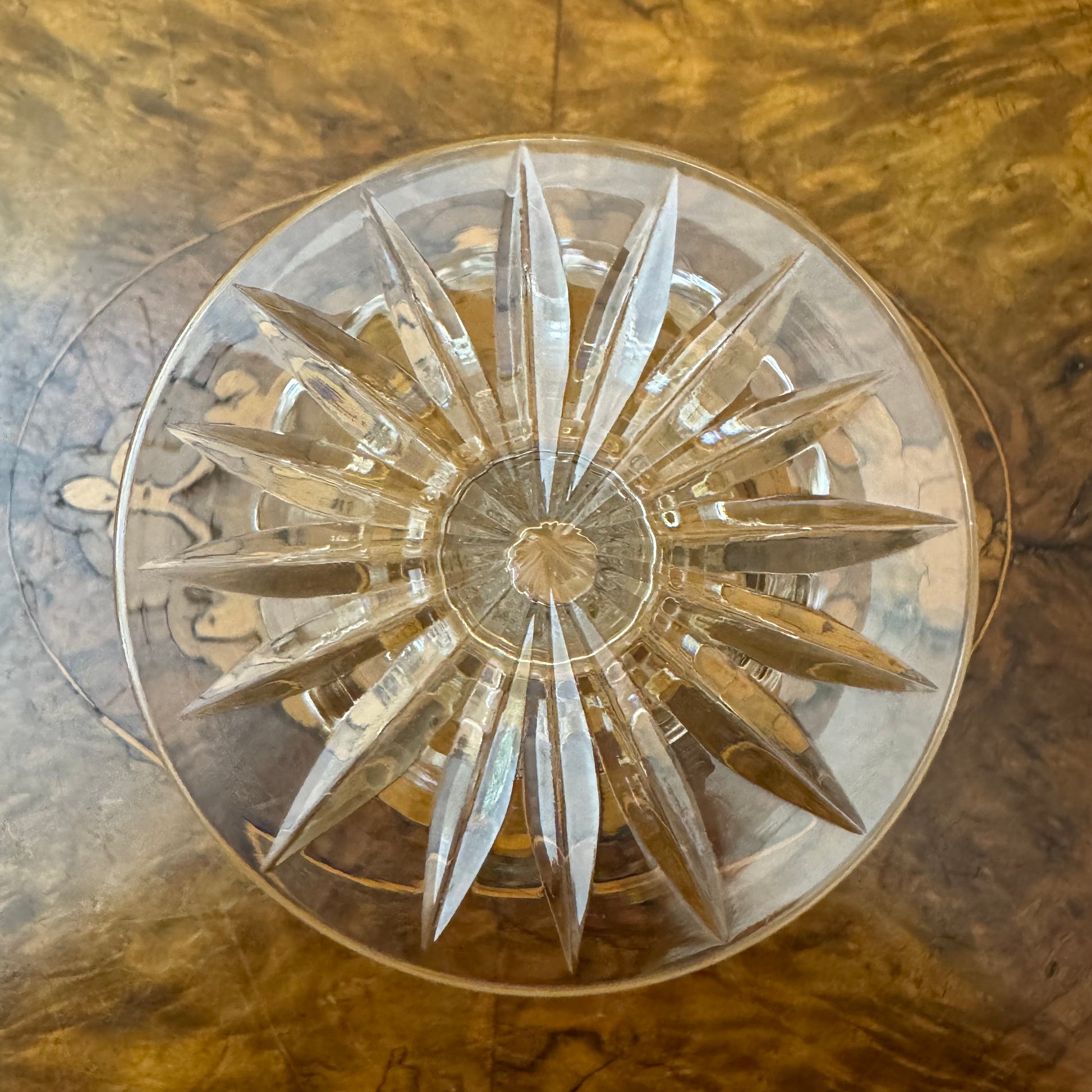 Vintage Crystal Champagne Coupe Hollow Stem 