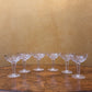 Vintage Crystal Champagne Coupe Hollow Stem Glasses Set Of Six