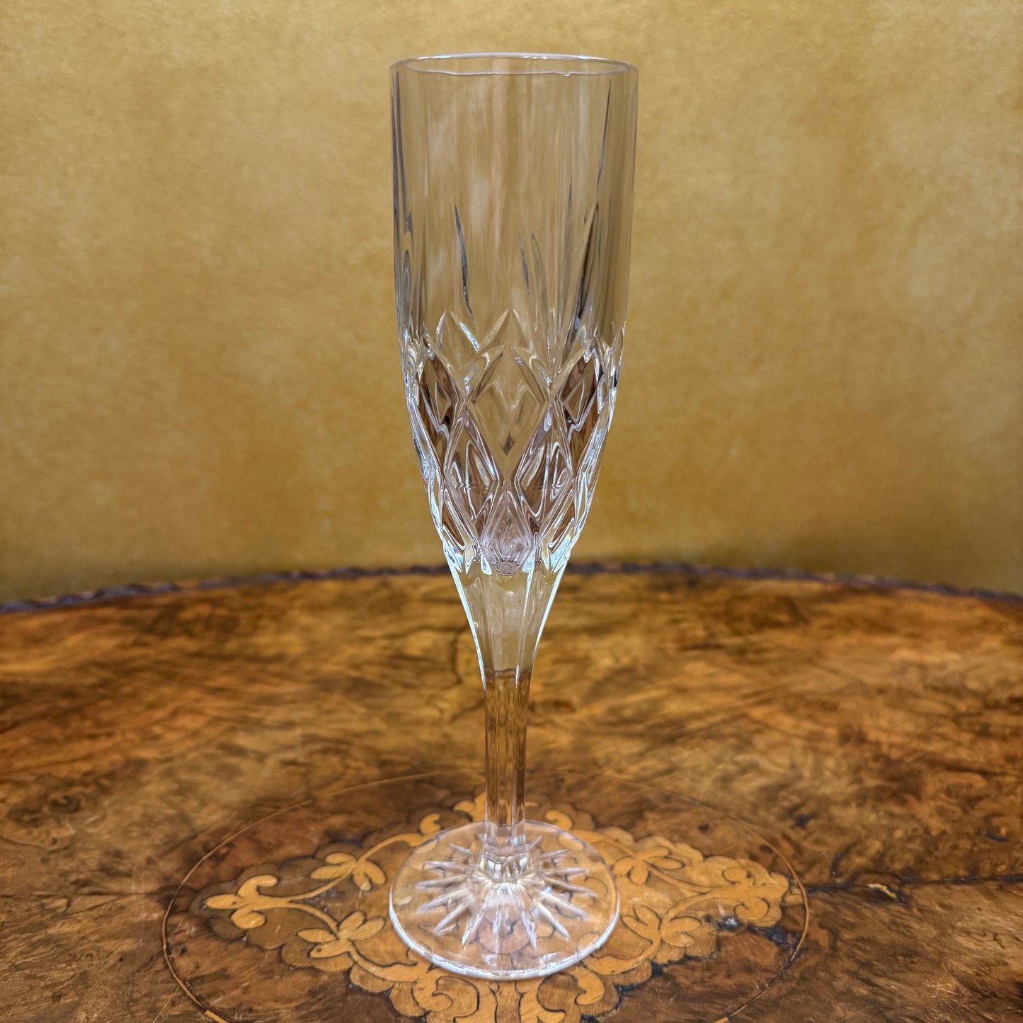 Vintage Crystal Cut Champagne Flutes