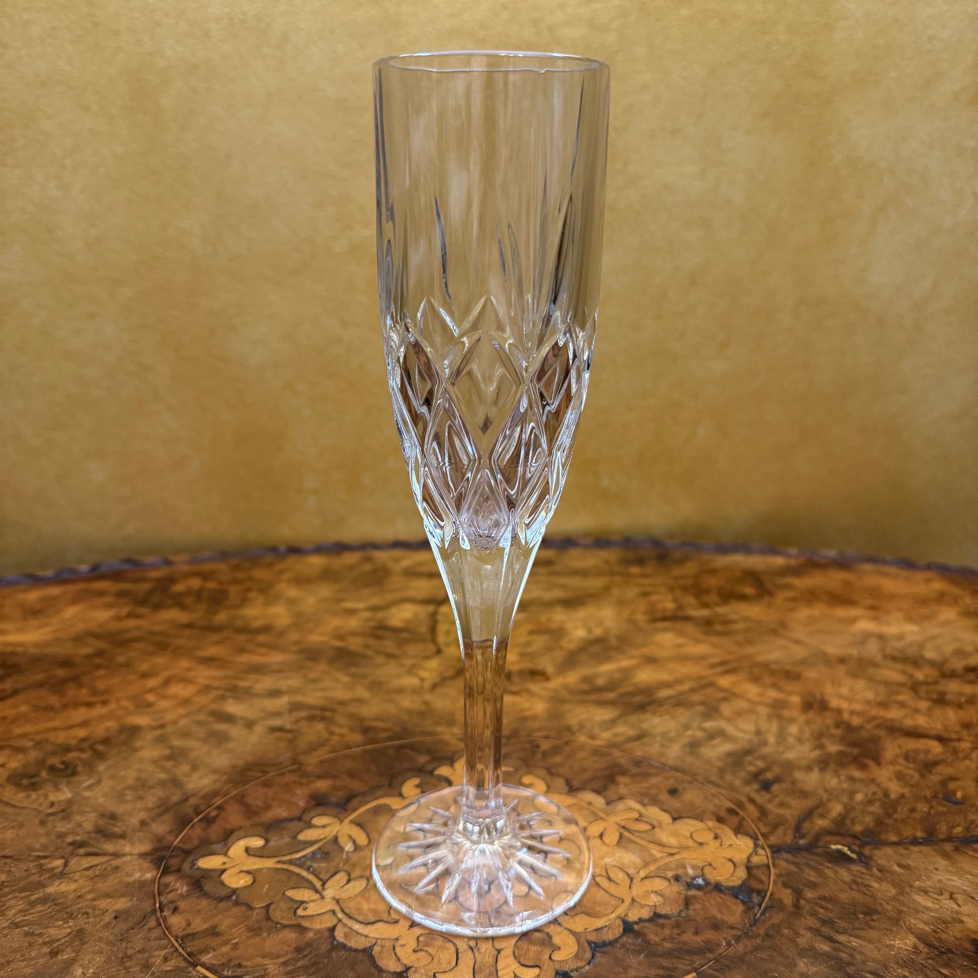 Vintage Crystal Cut Champagne Flutes