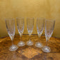 Vintage Crystal Cut Champagne Flutes Set