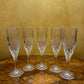 Vintage Crystal Cut Champagne Flutes Set Of Five 