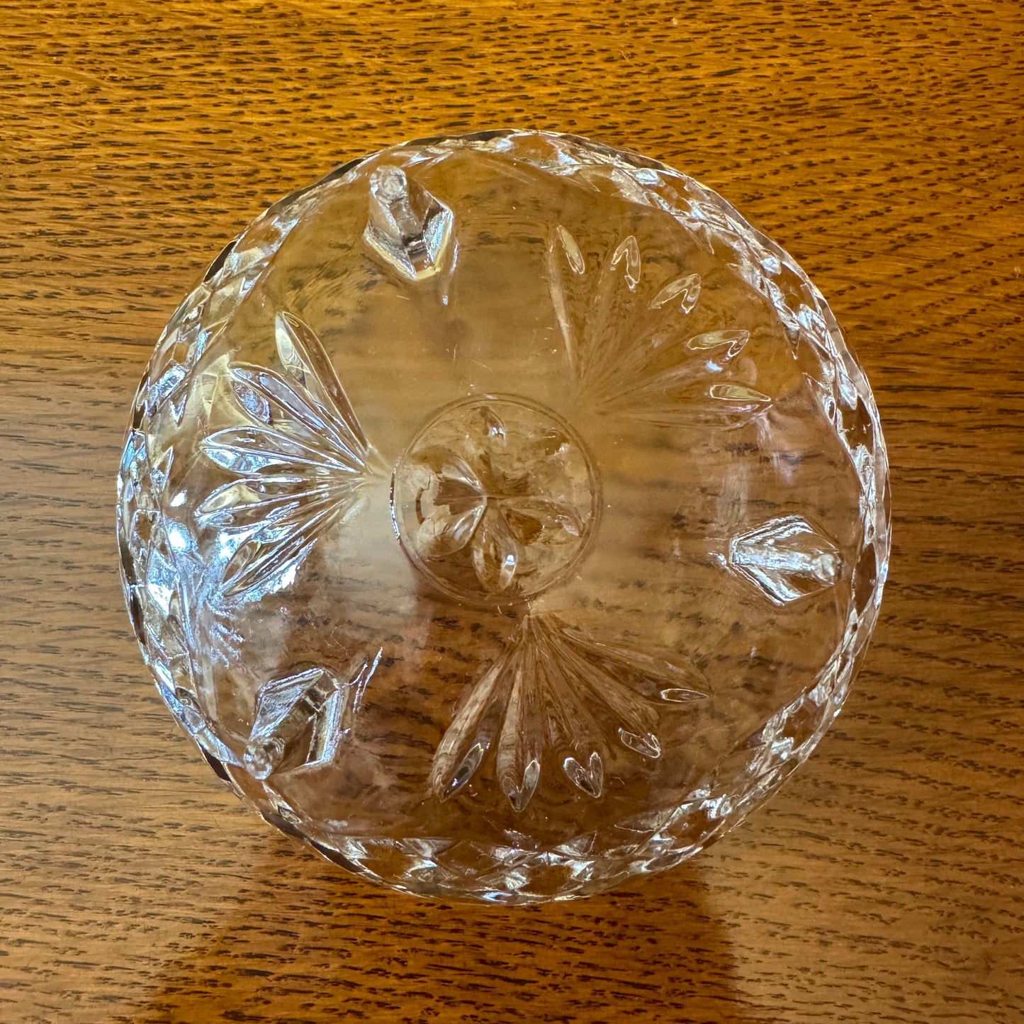 Vintage Crystal Cut Footed Dessert 