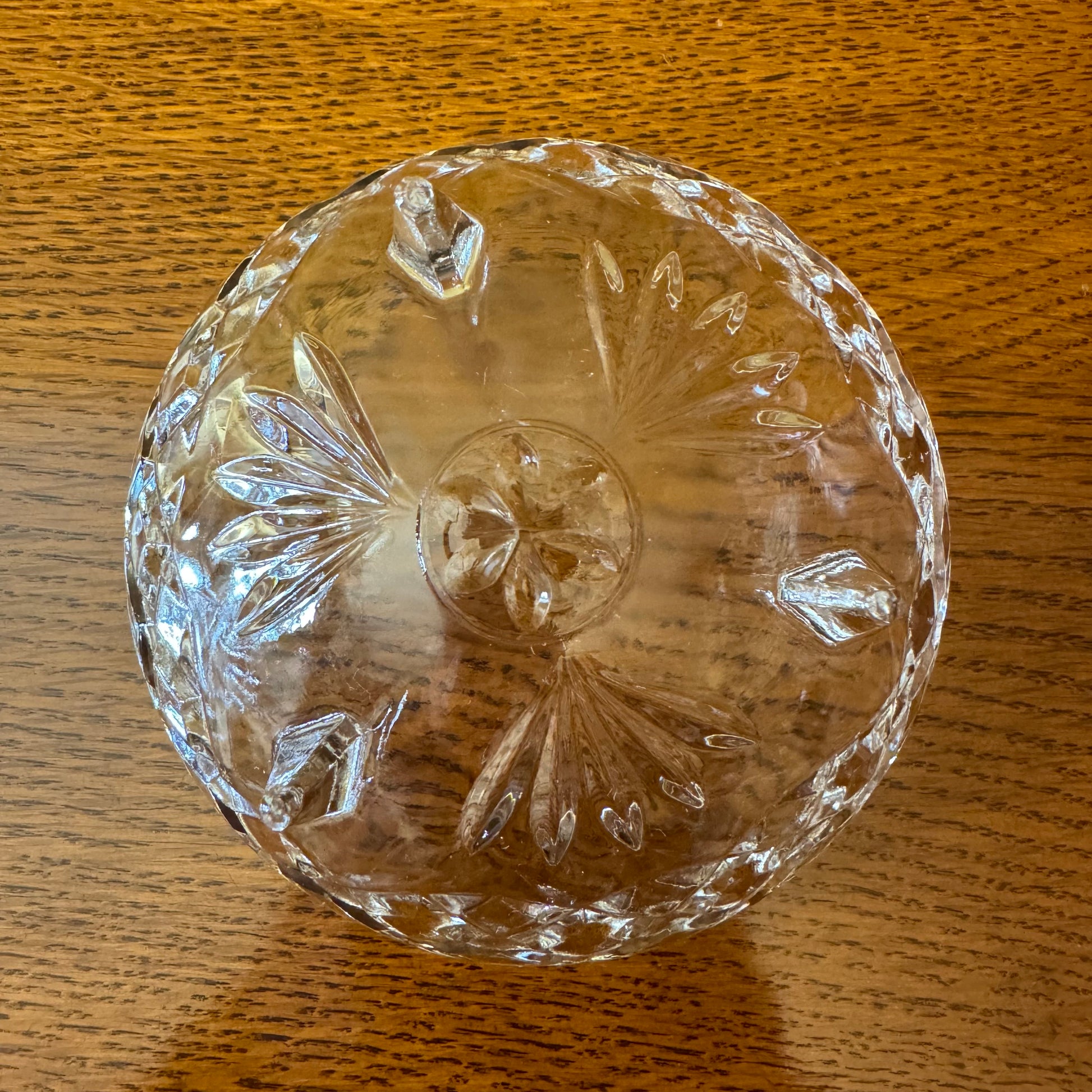 Vintage Crystal Cut Footed Dessert 