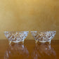 Vintage Crystal Cut Footed Dessert Bowls Pair 