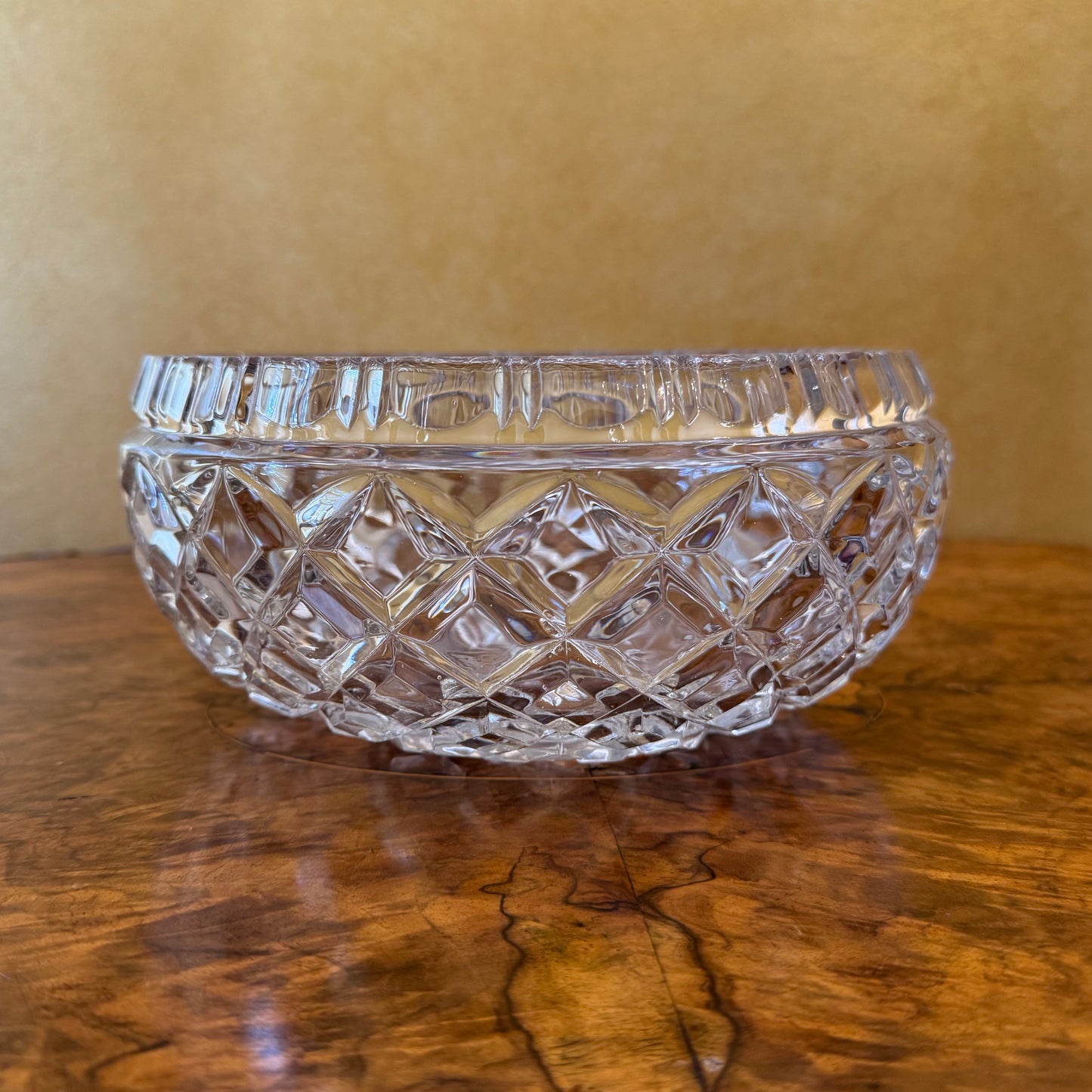 Vintage Crystal Cut Large Bowl 