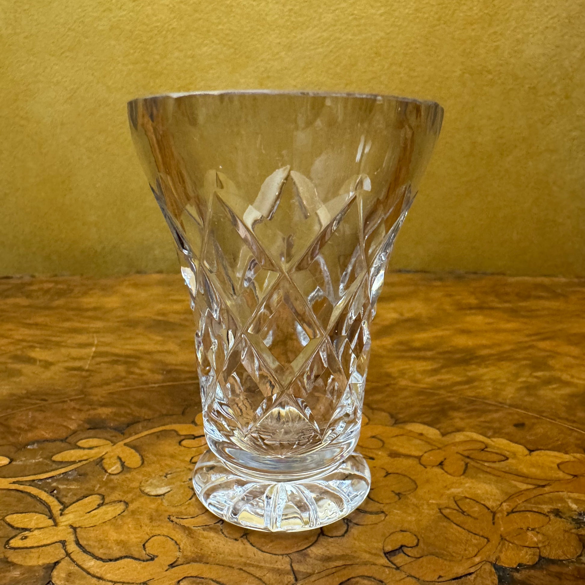 Vintage Crystal Cut Miniature Vase 