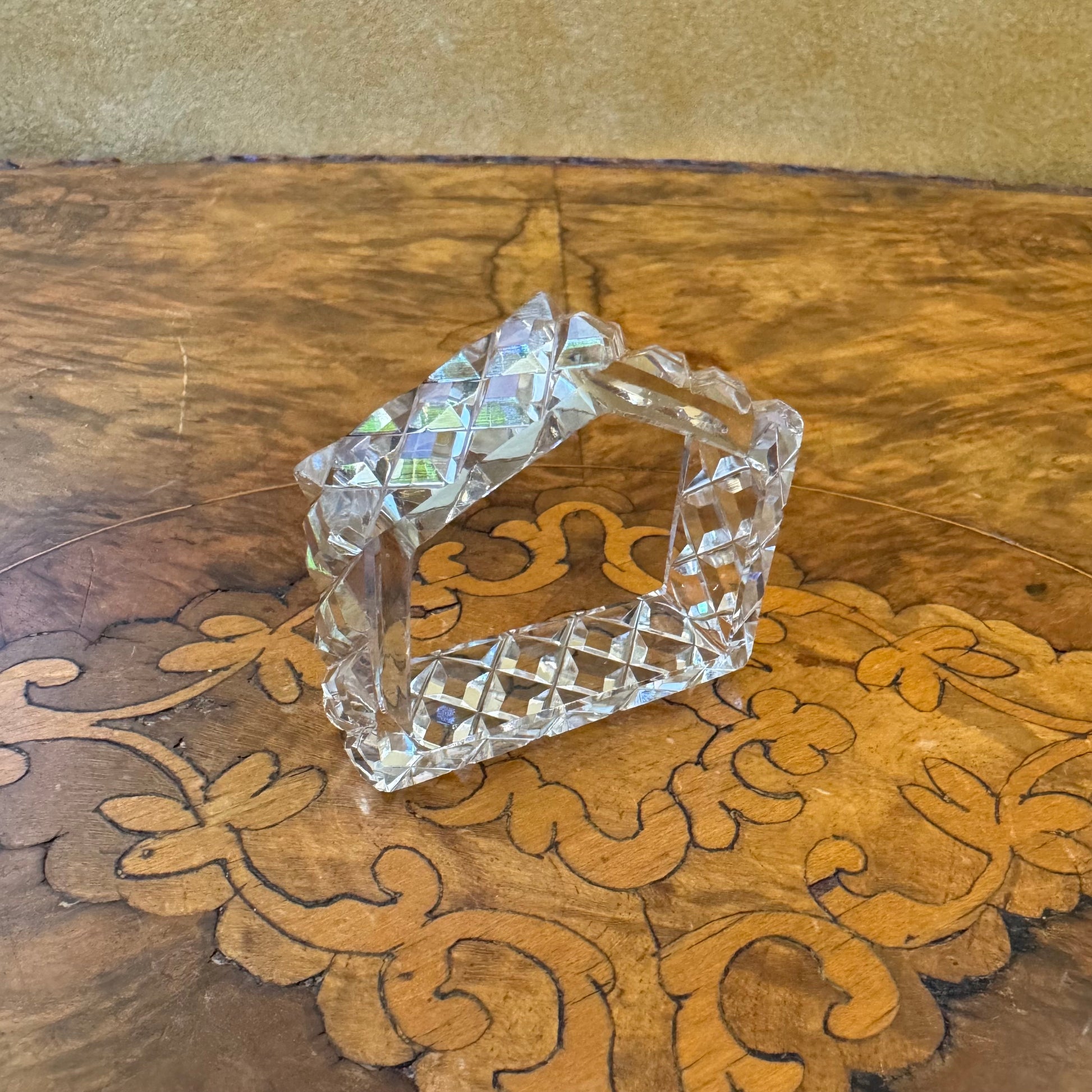 Vintage Crystal Cut Napkin Ring