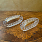 Vintage Crystal Cut Oval Napkin Rings Pair 