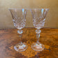 Vintage Crystal Cut Sherry Glasses Pair 