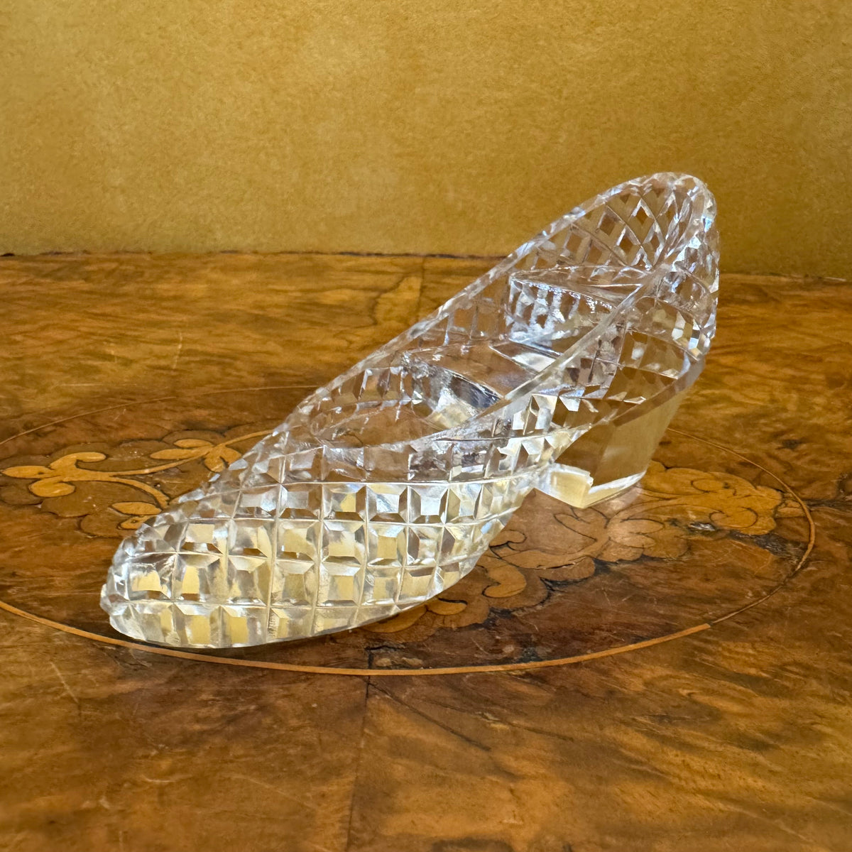 Vintage Crystal Cut Slipper Shoe