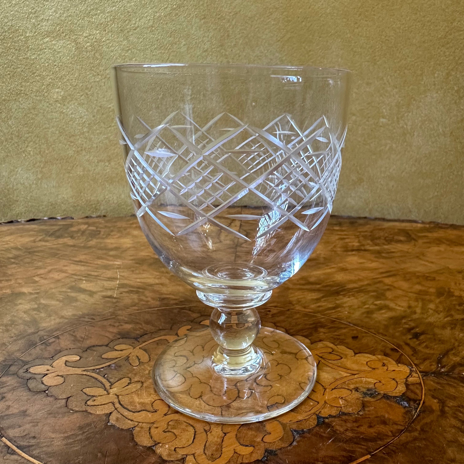 Vintage Crystal Cut Water Glass