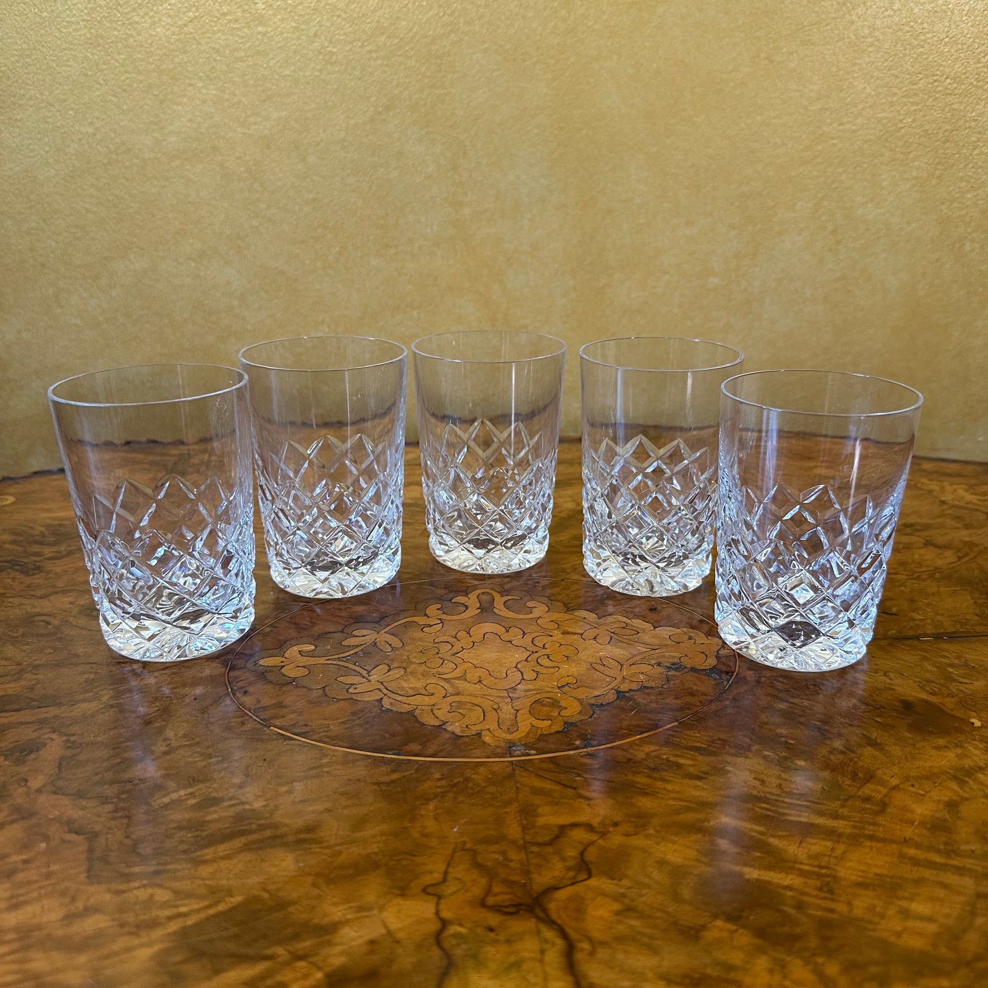 Vintage Crystal Drinking Glasses Set 