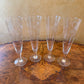 Vintage Crystal Etched Floral Champagne Flutes Set 