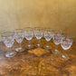 Vintage Crystal Etched Grapes & Wheat Design Water Goblets Set 