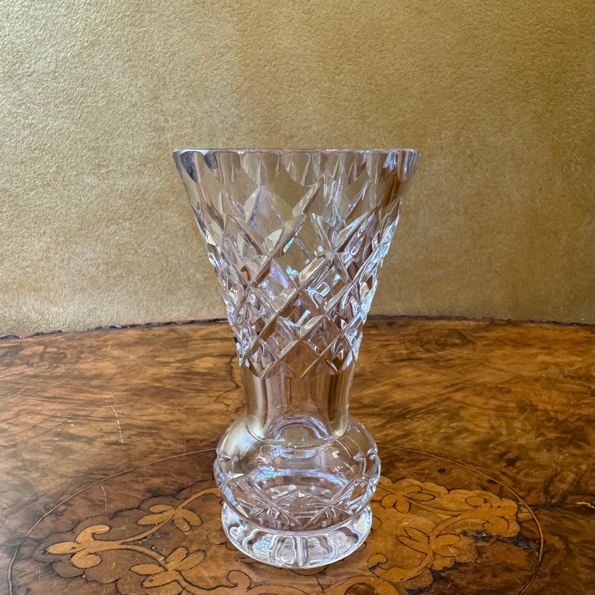 Vintage Crystal Footed Bud Vase 