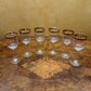 Vintage Crystal Gold Detail Port Glasses Set 