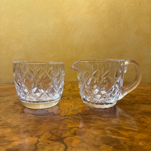 Vintage Crystal Milk Jug & Sugar Bowl 